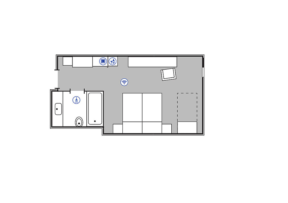 Room floor plan Comfort Family in the Maritim Hotel Darmstadt