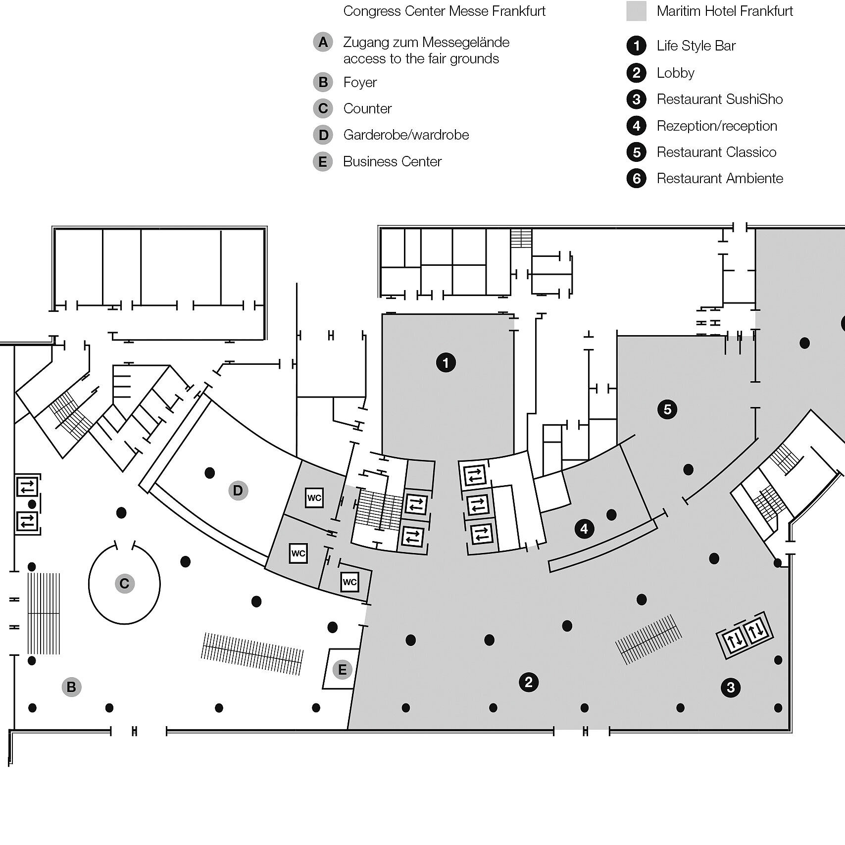Floor plan, level C0 | Maritim Hotel Frankfurt