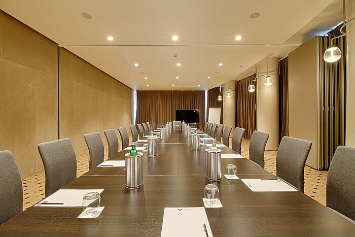 Modern conference room with U-shape seating at the Maritim Hotel Plaza Tirana