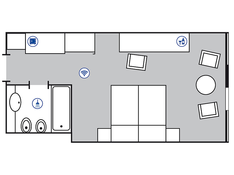 Room floor plan Classic room in the Maritim Airport Hotel Hannover