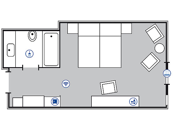 Room floor plan Classic room | Maritim Hotel Darmstadt