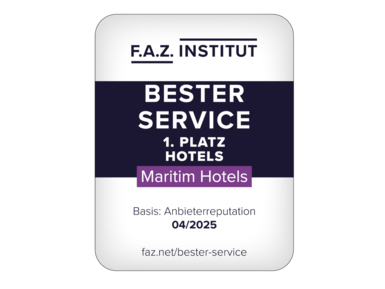 FAZ award 1st place Best Service for Maritim Hotels based on provider reputation in April 2025