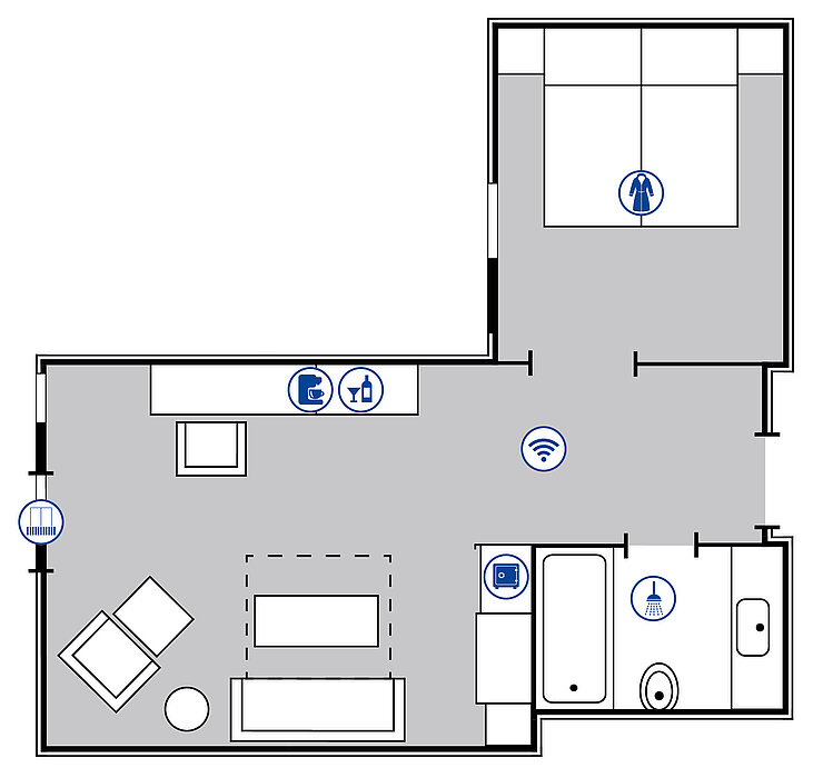 Room floor plan Studio in the Maritim Hotel Darmstadt