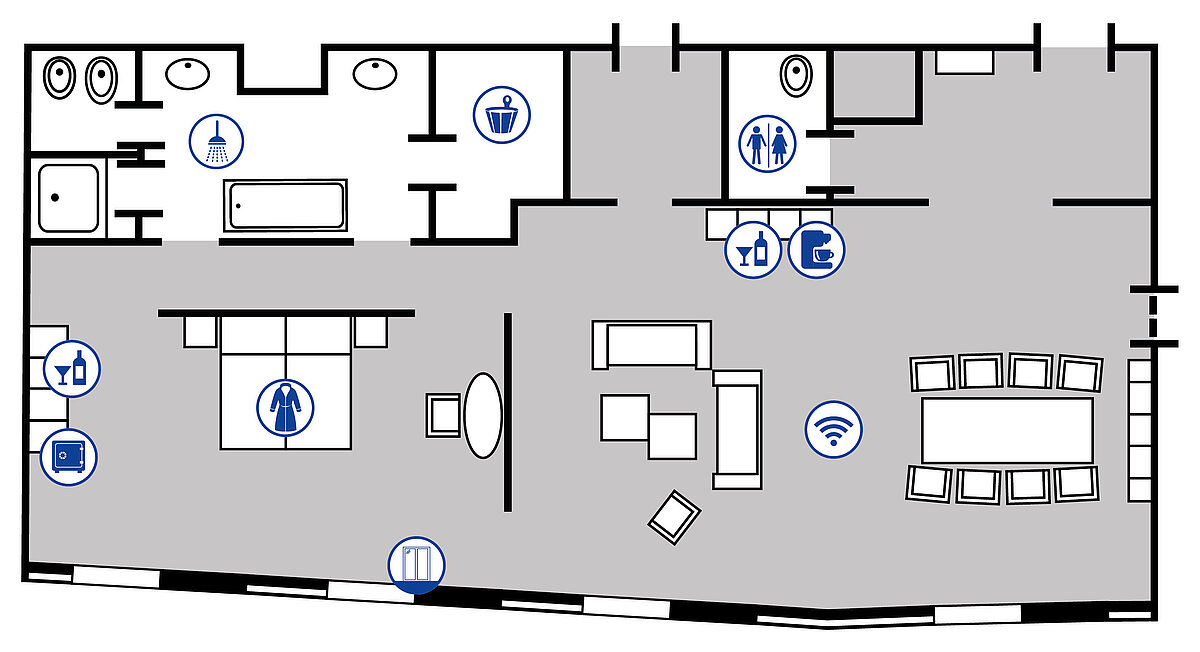 Room floor plan  Presidential suite in the Maritim Hotel Ingolstadt