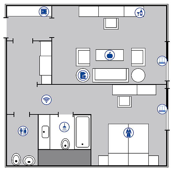 Room floor plan Large Suite | Maritim Hotel Darmstadt