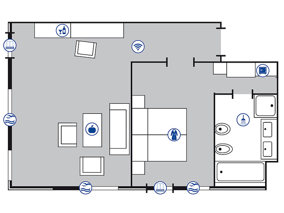Room floor plan Suite | Maritim Strandhotel Travemünde