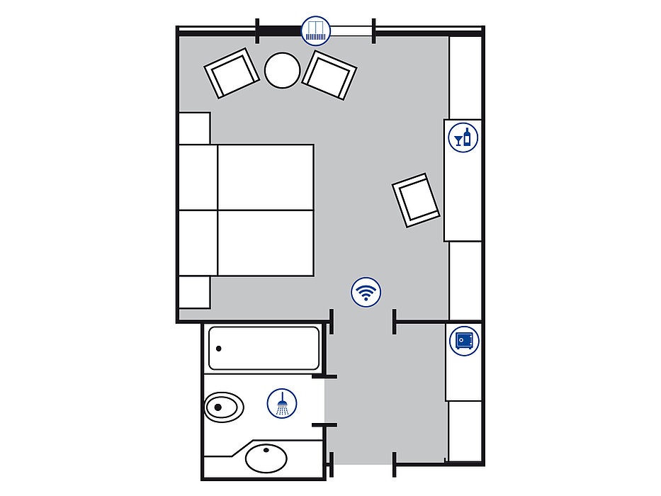Room floor plan Superior room in the Maritim Hotel am Schlossgarten Fulda