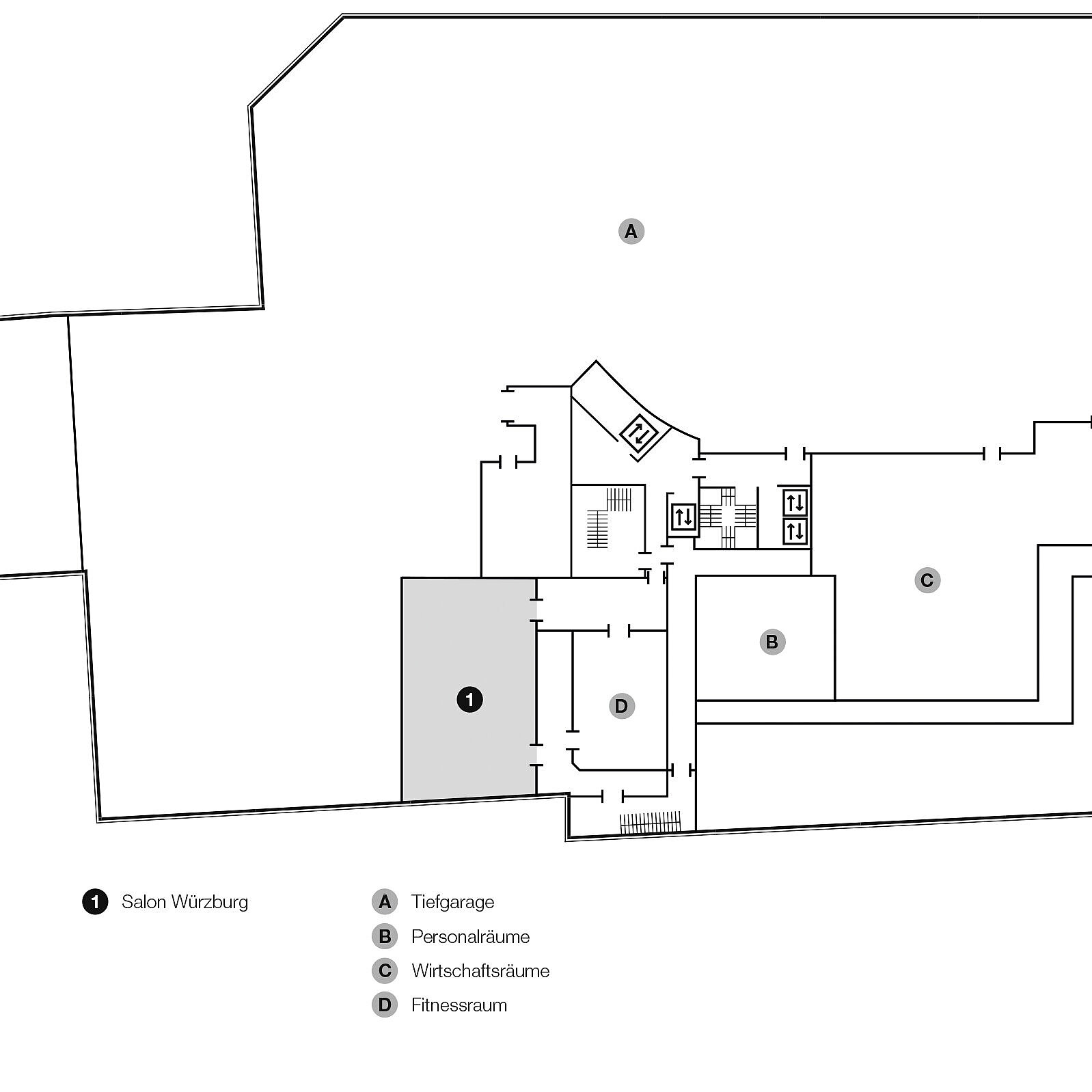 Floor plan, 2nd basement | Maritim Hotel München 