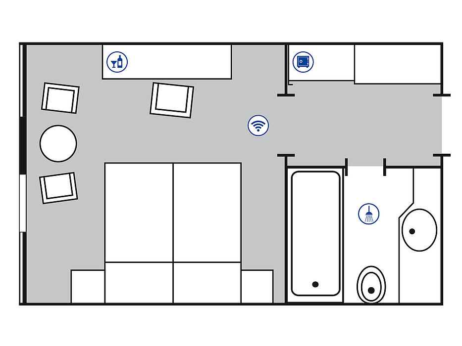 Room floor plan Classic room in the Maritim Hotel am Schlossgarten Fulda