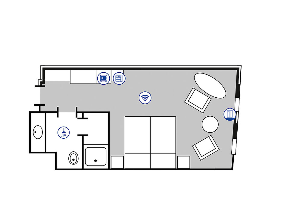 Room floor plan Superior room in the Maritim Hotel Ingolstadt