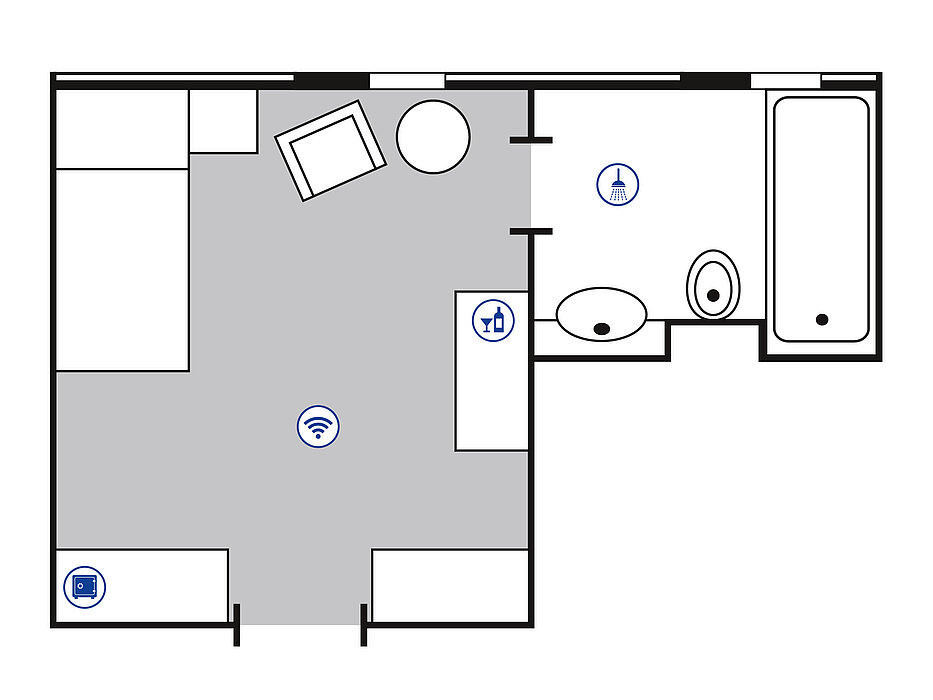 Room floor plan Classic room | Maritim Hotel Bad Wildungen