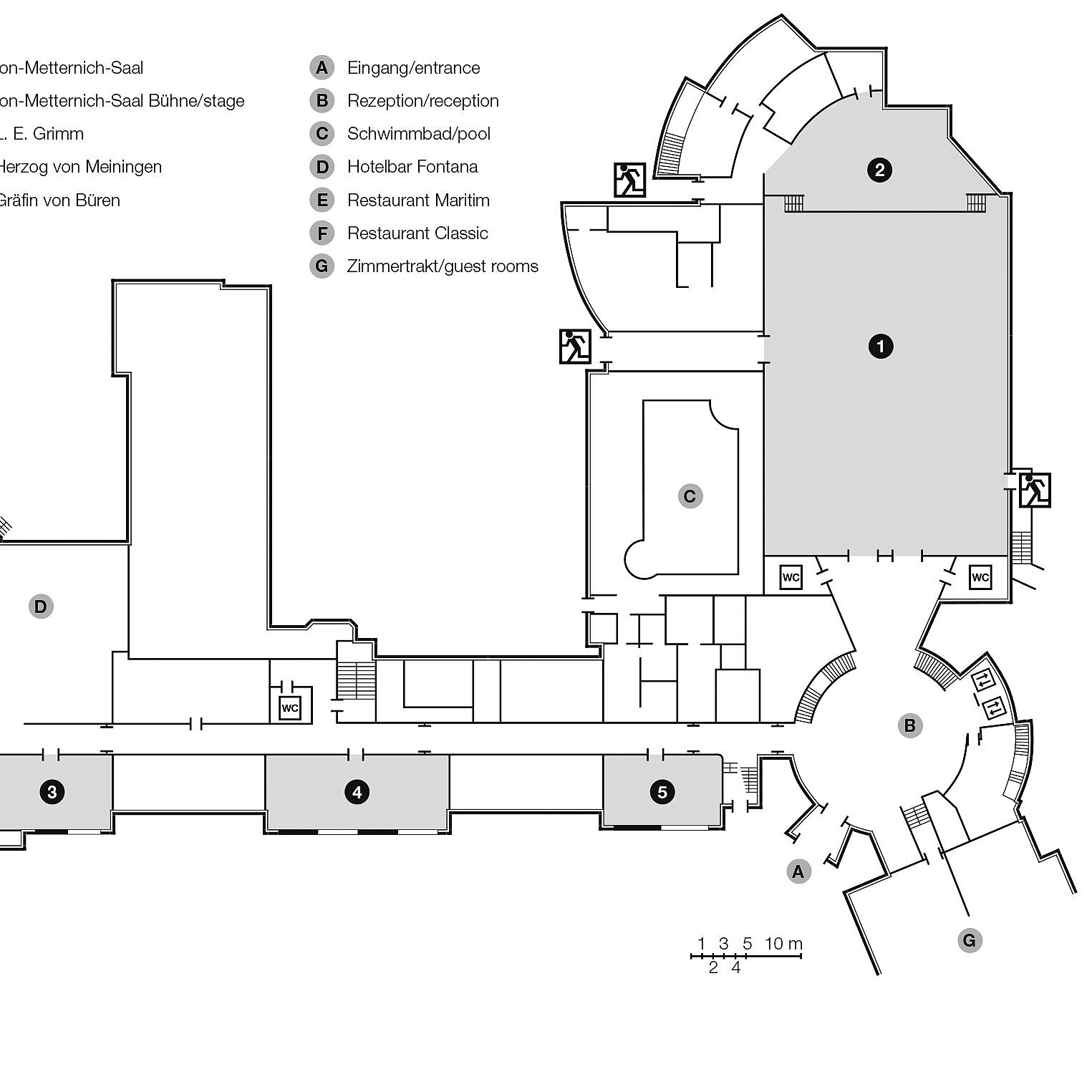 Floor plan, ground floor | Maritim Hotel Bad Wildungen 
