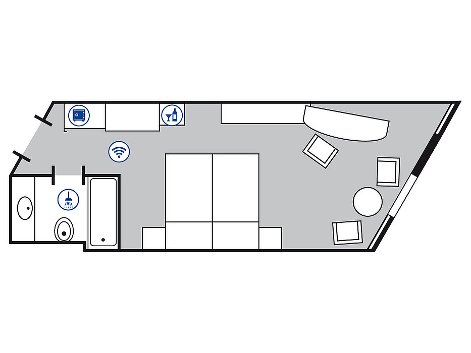 Room floor plan Comfort room in the Maritim Hotel Bad Homburg