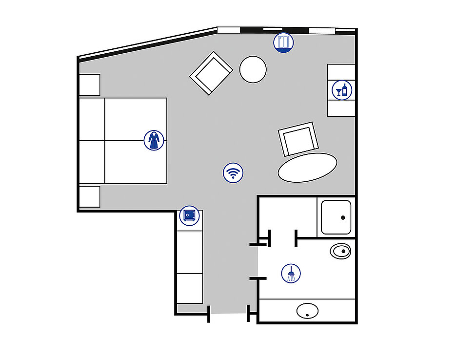 Room floor plan superior room in the Maritim Hotel Ingolstadt