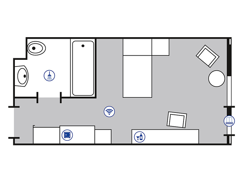 Room floor plan Classic room in the Maritim Hotel Bad Salzuflen