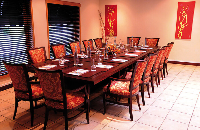 Modern meeting room with conference table at Maritim Hotel Mauritius