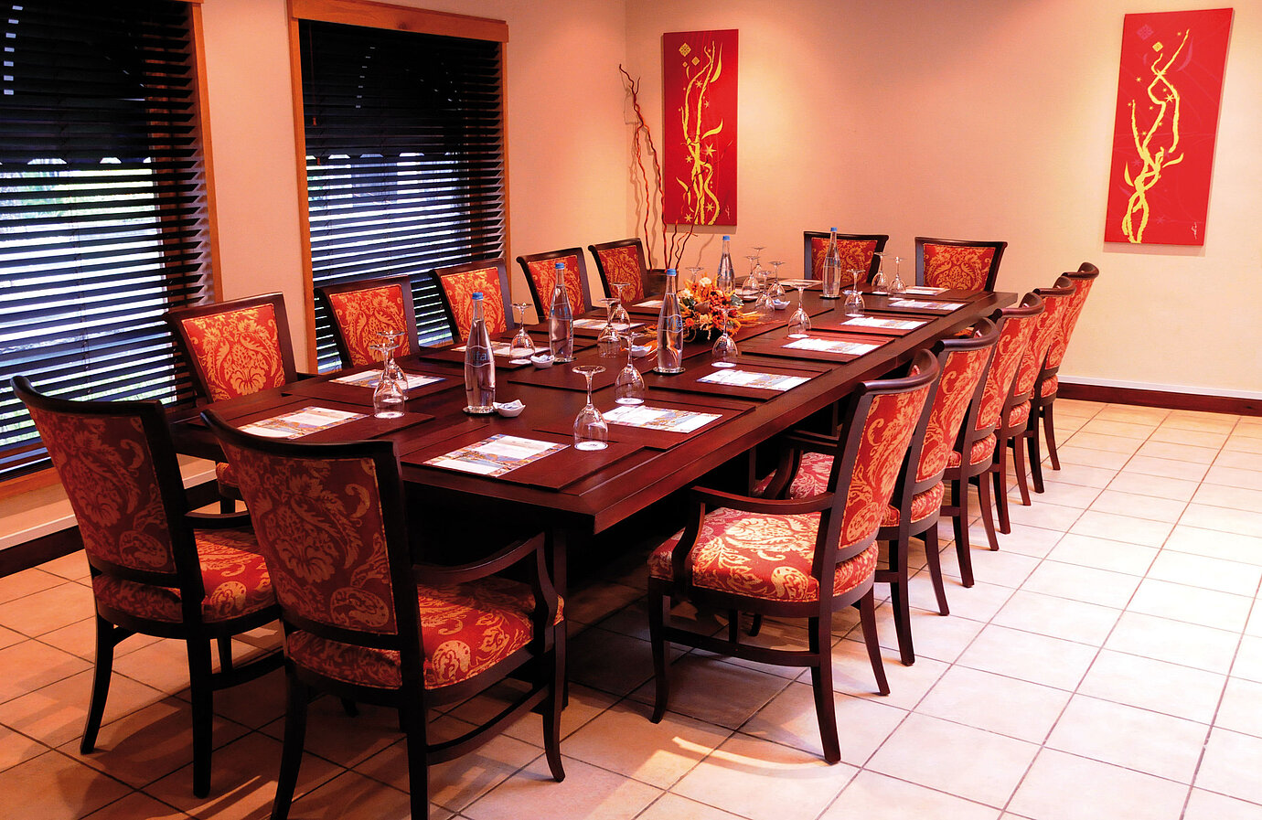 Modern meeting room with conference table at Maritim Hotel Mauritius
