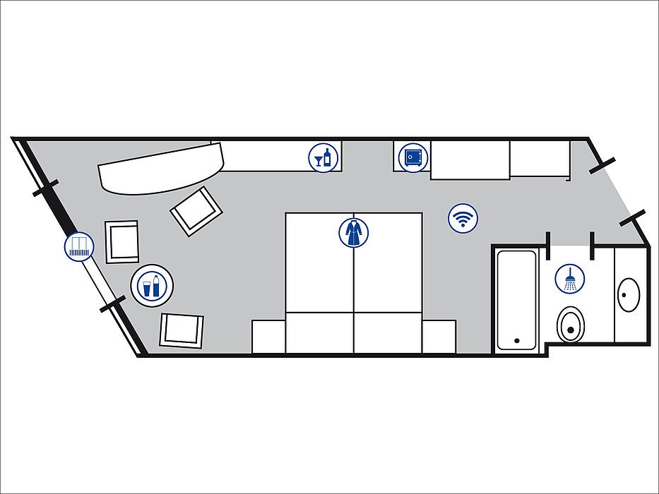 Room floor plan Superior room in the Maritim Hotel Bad Homburg