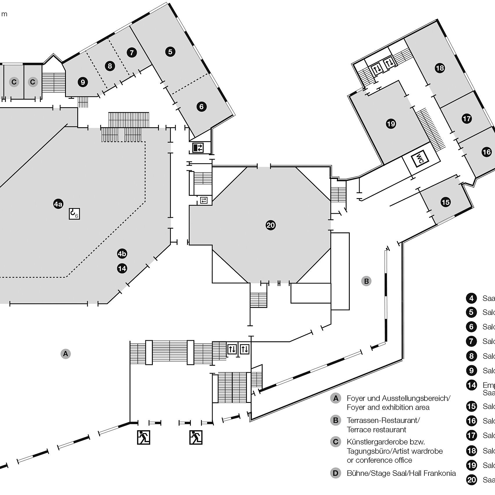 Floor plan, hall floor | Maritim Hotel Würzburg