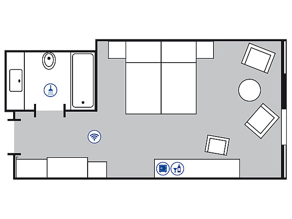 Room floor plan Superior room | Maritim Hotel Köln