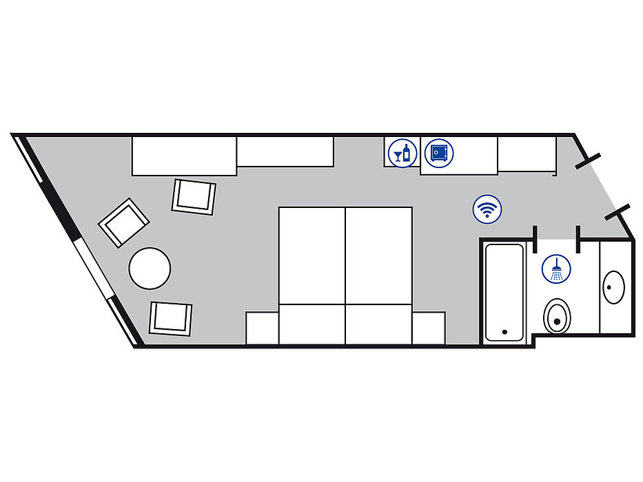 Room floor plan Classic room in the Maritim Hotel Bad Homburg