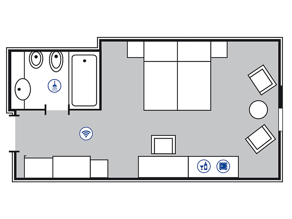 Room floor plan in the Maritim Hotel Bonn