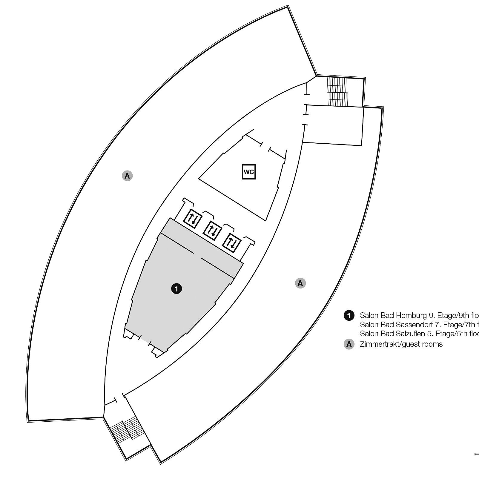 Floor plan, stepped storey 2 | Maritim Hotel Ulm