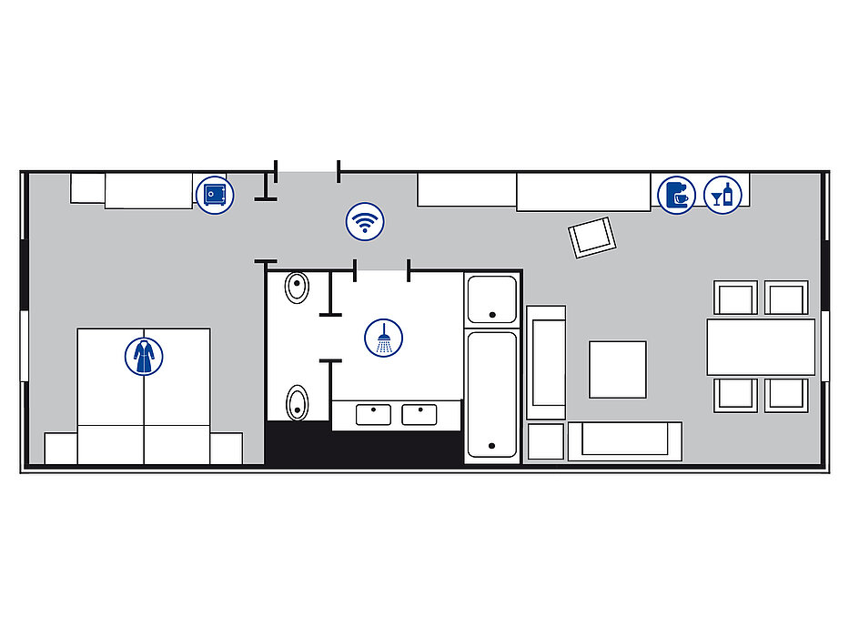 Room floor plan Junior suite in the Maritim Hotel Stuttgart