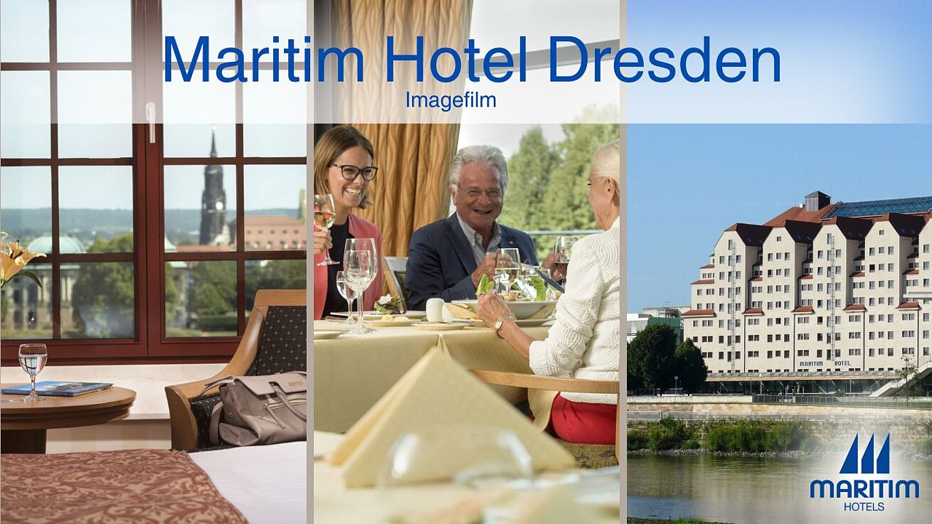 Thumbnail of the image film of Maritim Hotel Dresden showing room, restaurant and exterior view of the hotel