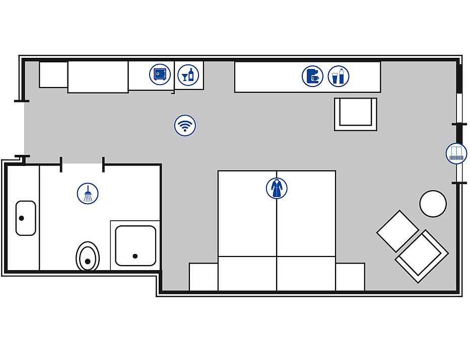 Room floor plan Superior room in the Maritim Hotel Darmstadt