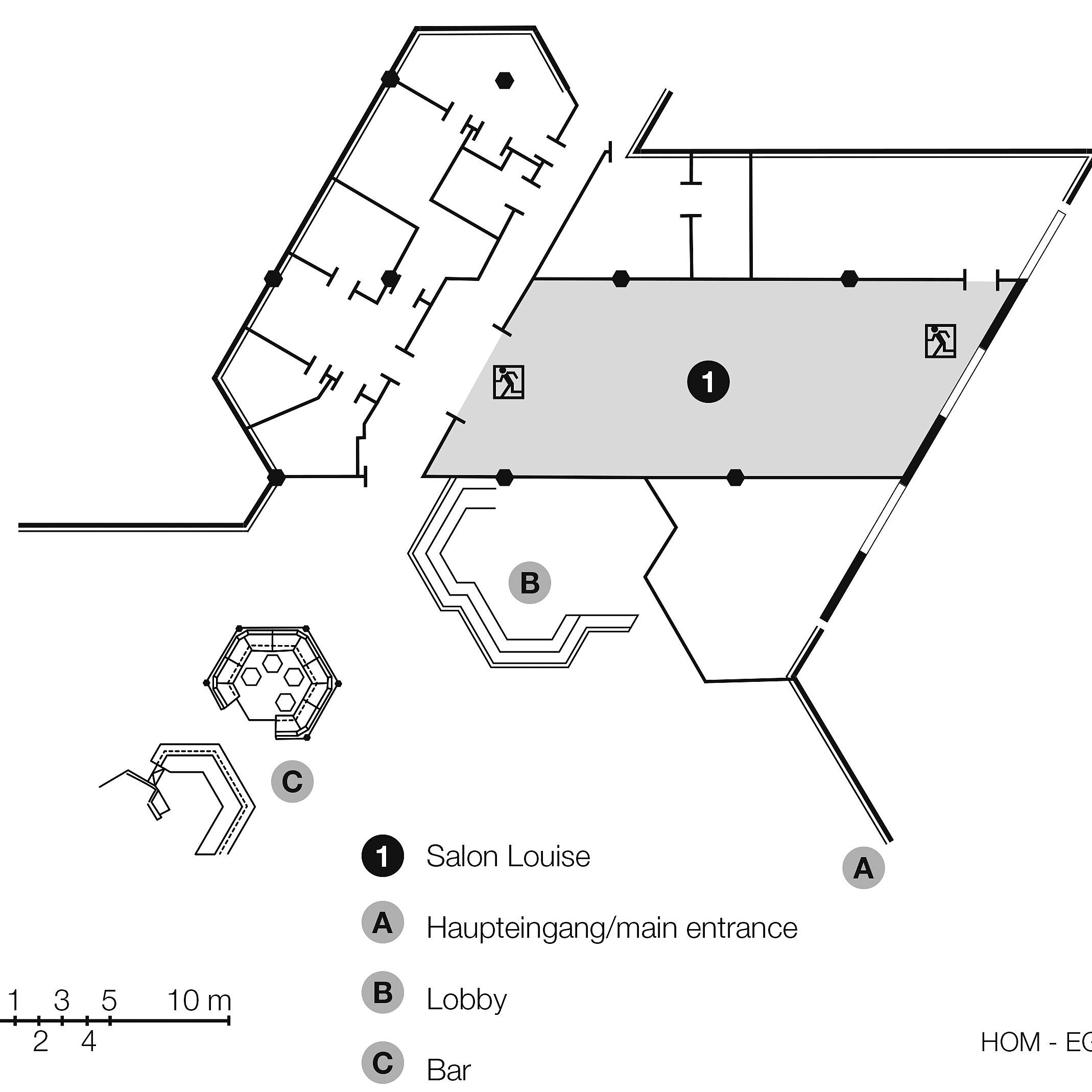 Floor plan, Salon Louise | Maritim Hotel Bad Homburg 