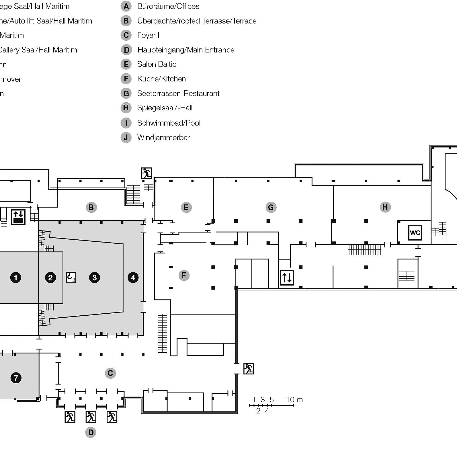 Floor plan, upper floor | Maritim Seehotel Timmendorfer Strand