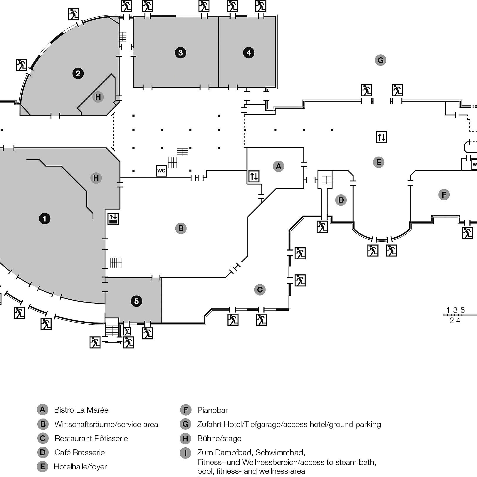 Floor plan, ground floor | Maritim Hotel Bonn