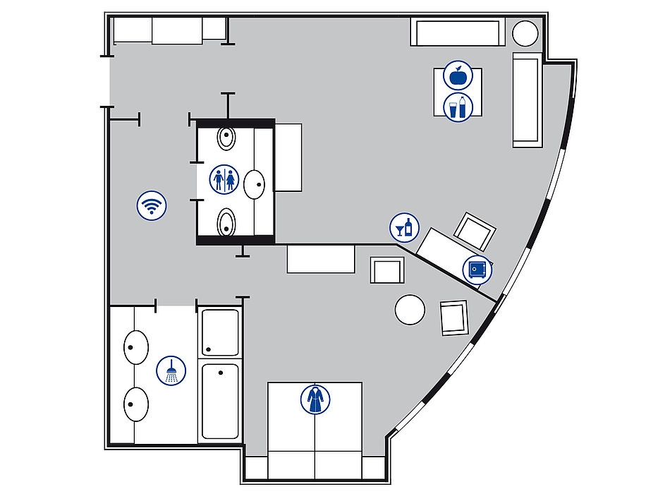 Room floor plan Suite in the Maritim Hotel Bonn