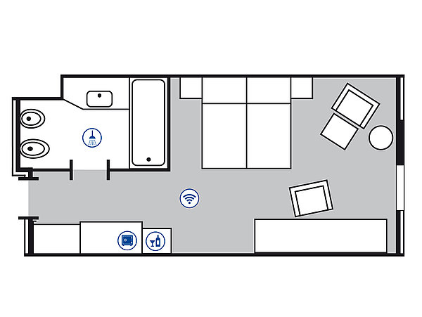 Room floor plan Superior room | Maritim Hotel Düsseldorf 