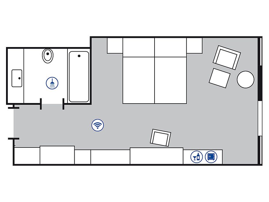 Room floor plan Comfort room in the Maritim Hotel Stuttgart