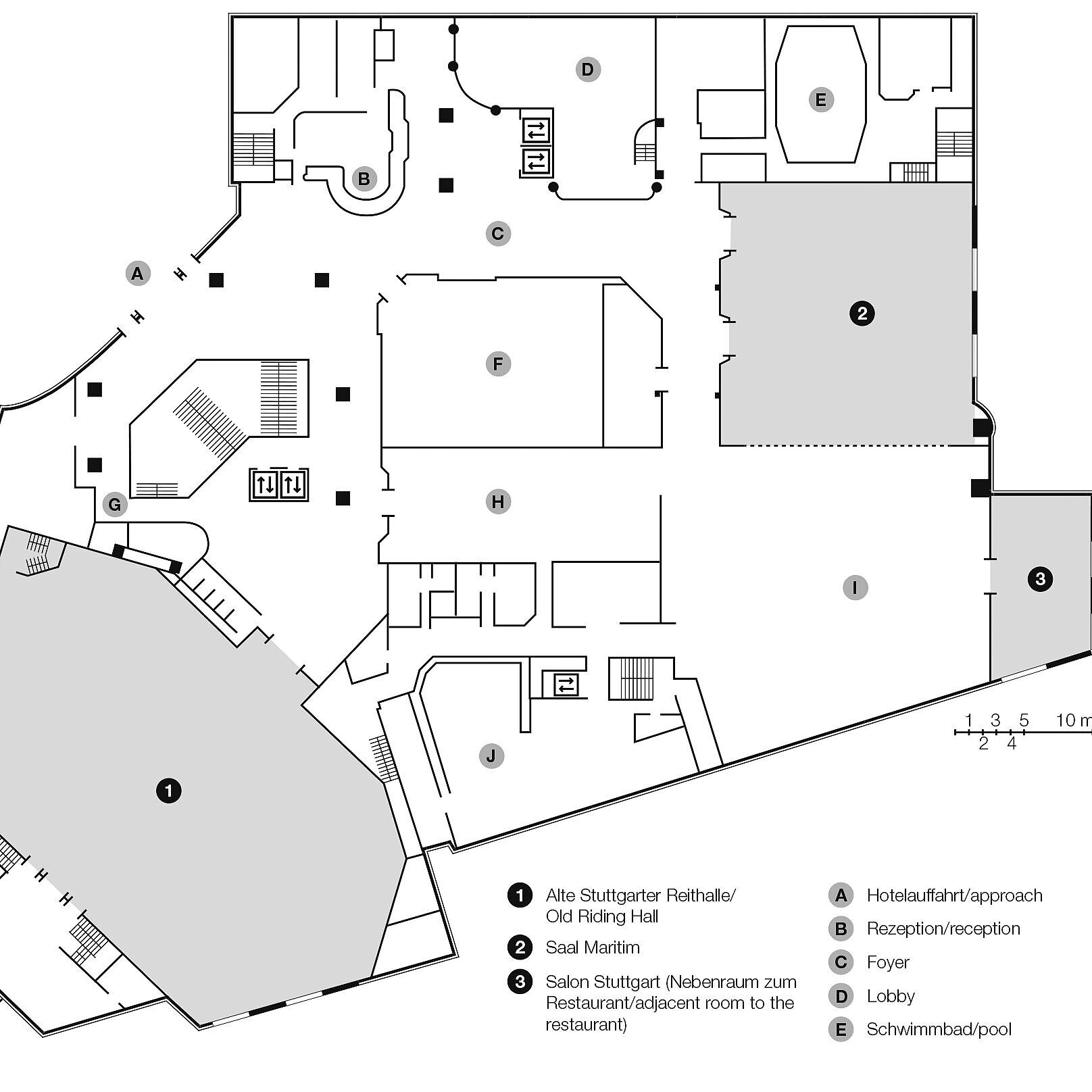 Floor plan, business wing | Maritim Hotel Stuttgart