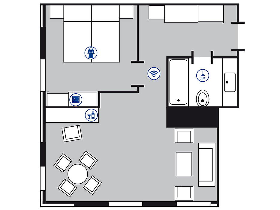 Room floor plan Senior suite in the Maritim Hotel Köln
