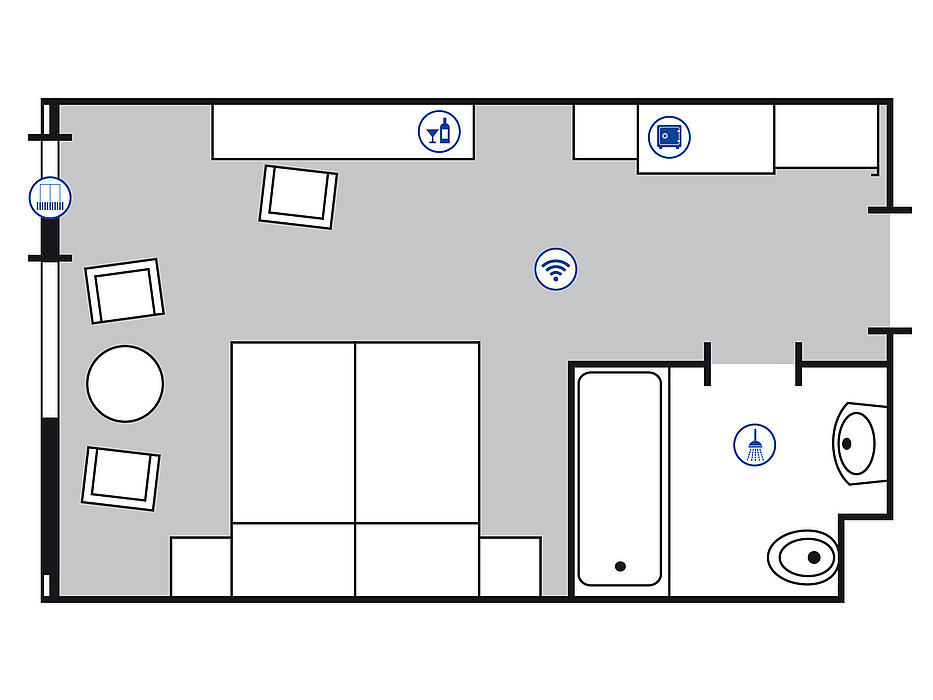 Room floor plan Classic room in the Maritim Hotel Bad Salzuflen