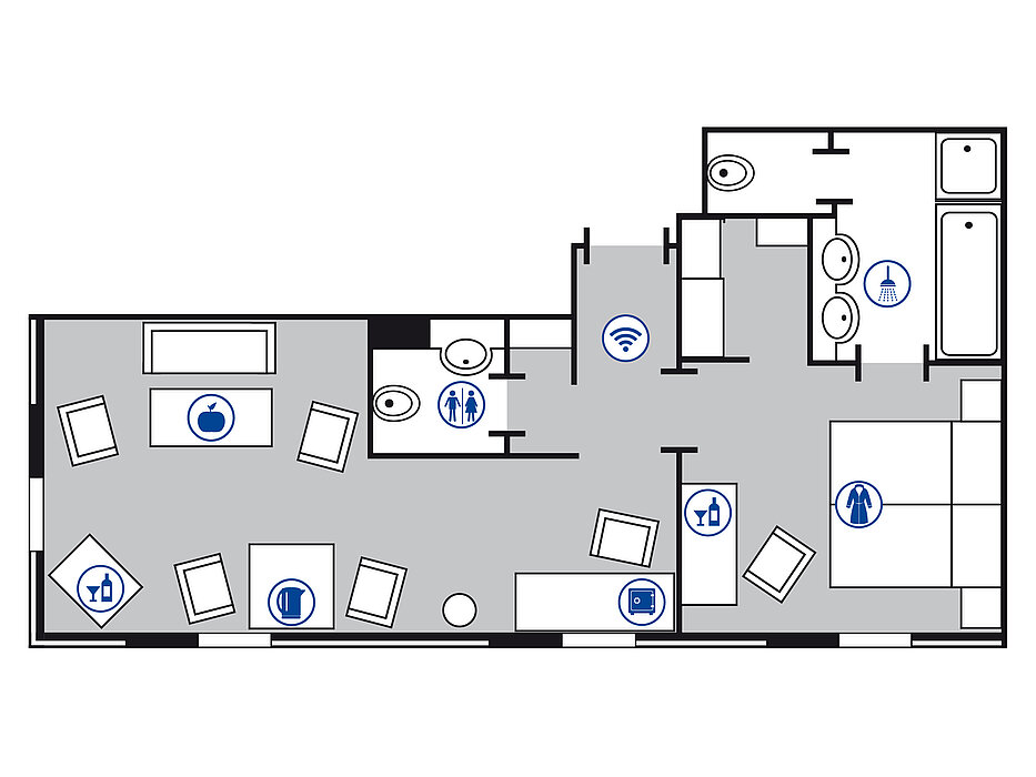 Room floor plan Suite in the Maritim Hotel am Schlossgarten Fulda