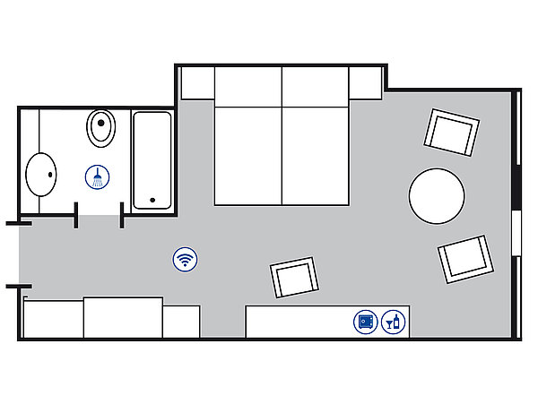 Room floor plan Classic room | Maritim Hotel Magdeburg