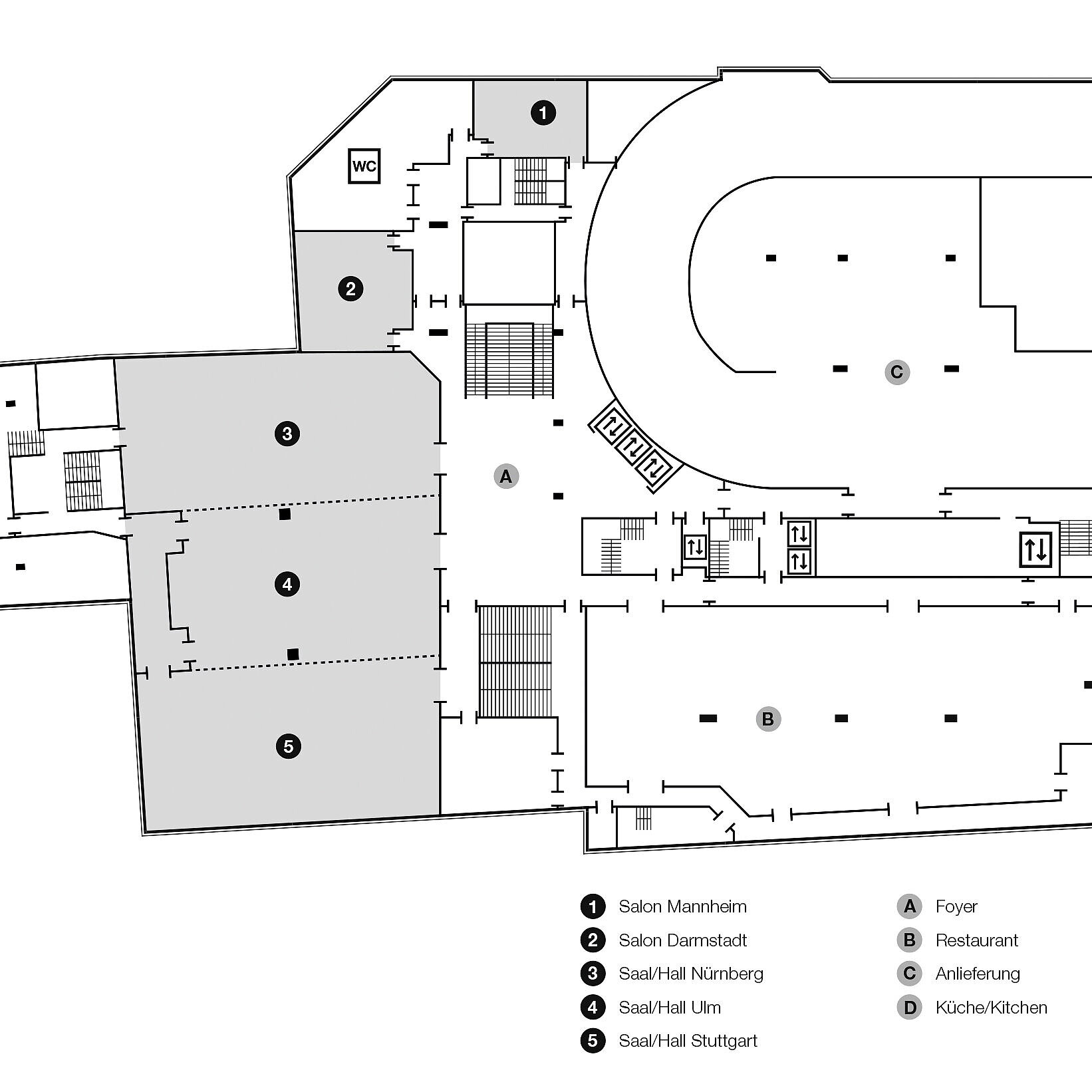 Floor plan, 1st basement | Maritim Hotel München 