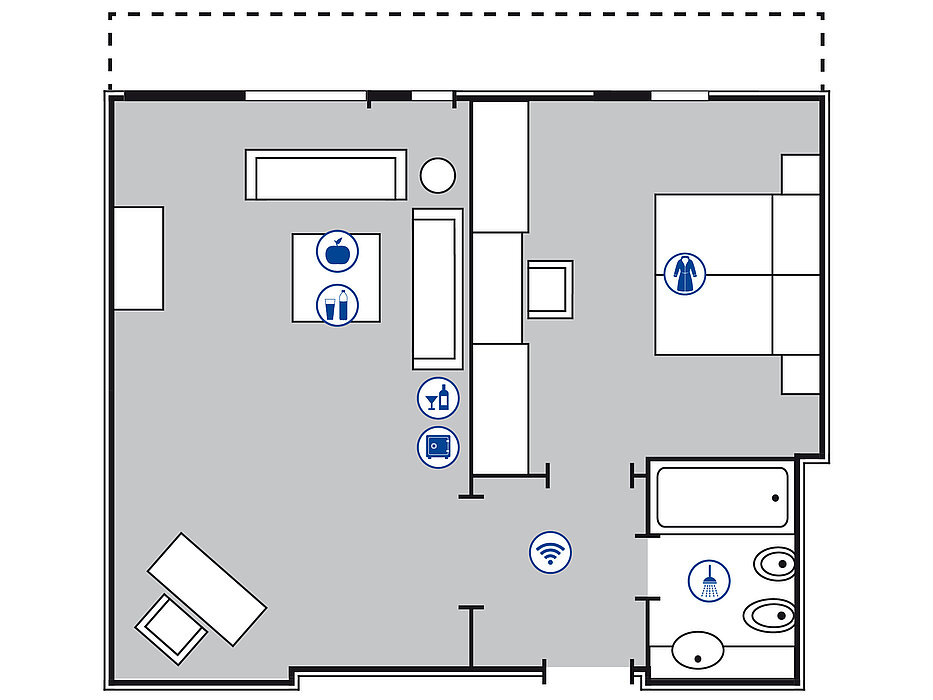 Room floor plan in the Maritim Hotel Bonn