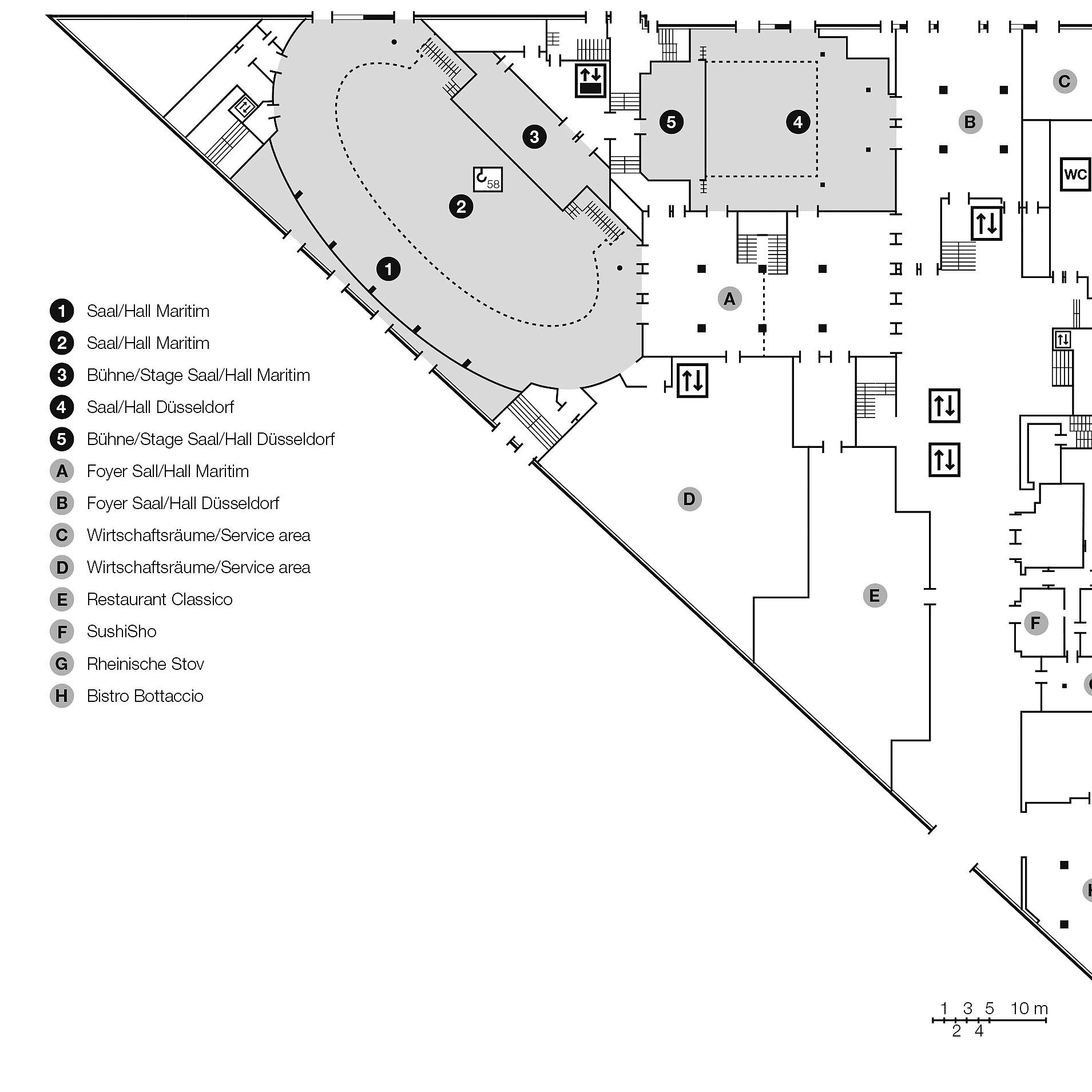 Floor plan, ground floor | Maritim Hotel Düsseldorf
