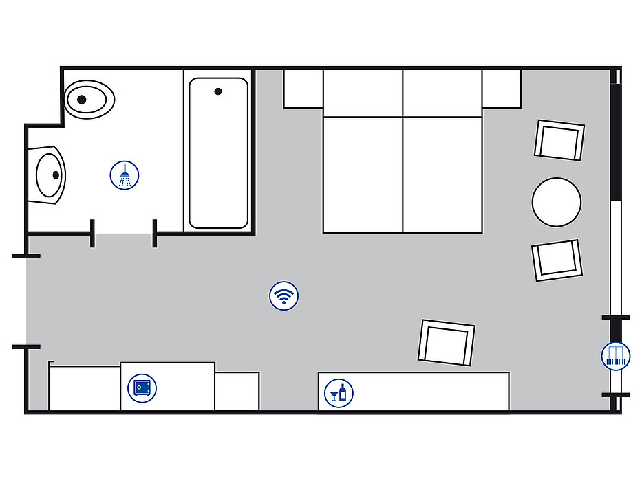 Room floor plan Comfort room in the Maritim Hotel Bad Salzuflen