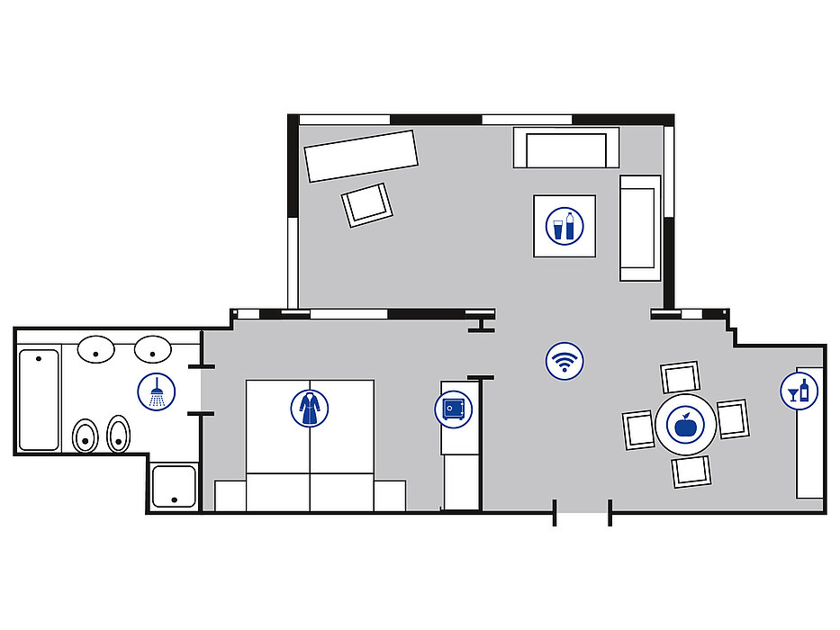 Room floor plan Winter garden suite | Maritim Hotel Bad Wildungen