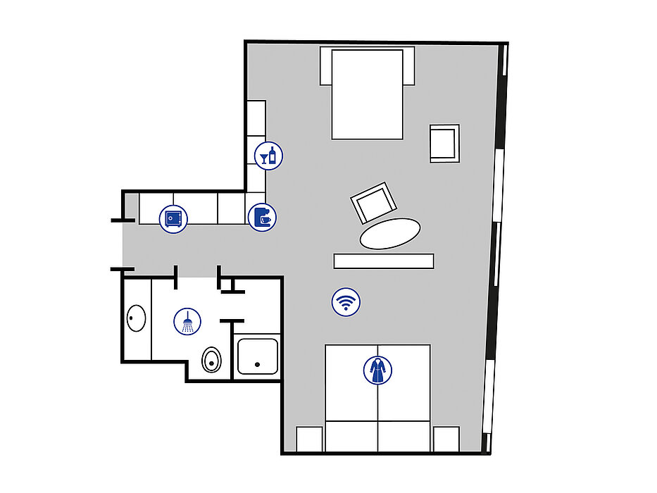 Room floor plan Family room in the Maritim Hotel Ingolstadt