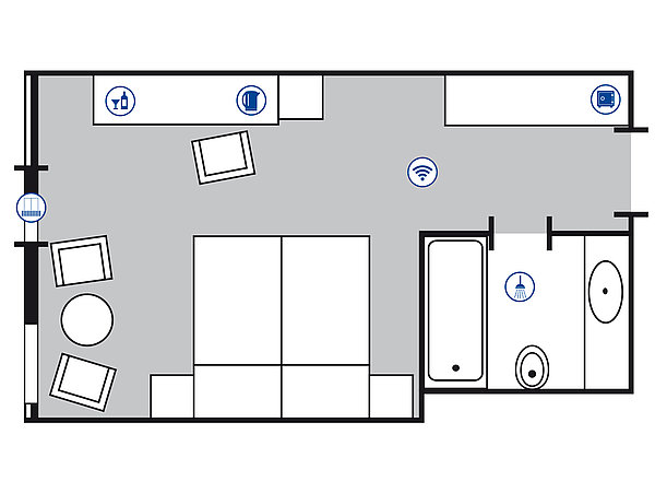 Room floor plan Classic room | Maritim Hotel Bellevue Kiel