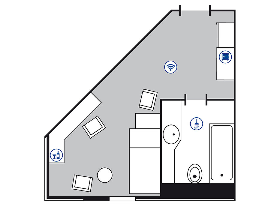 Room floor plan Classic room in the Maritim Hotel am Schlossgarten Fulda