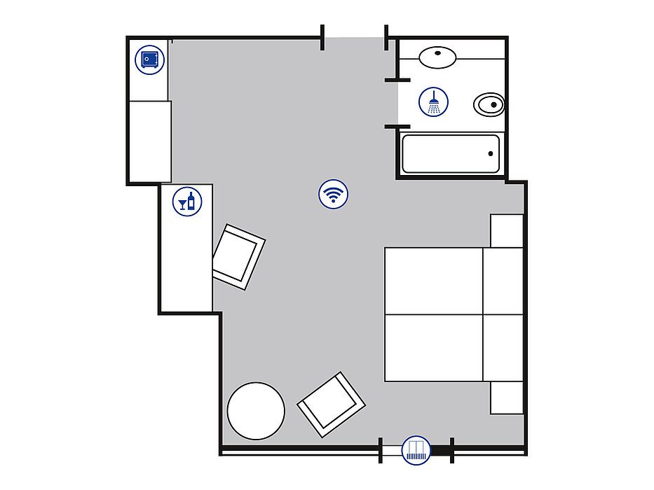 Room floor plan Comfort room | Maritim Hotel Bad Wildungen